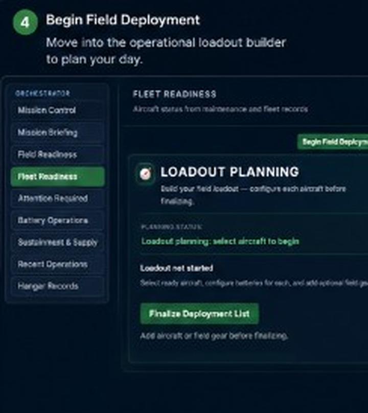 Begin Field Deployment — HangarTrak screenshot
