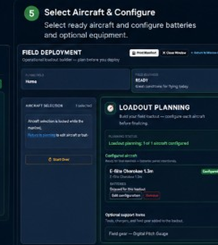 Select Aircraft & Configure — HangarTrak screenshot